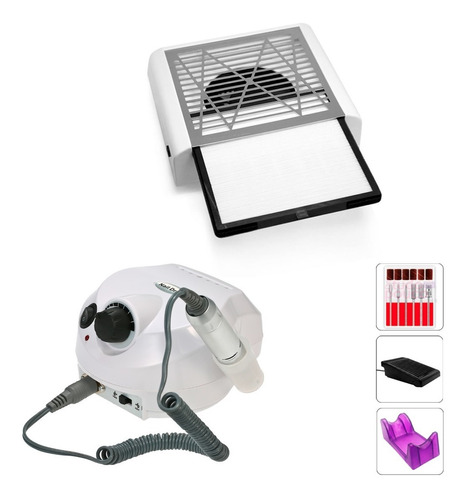 Kit Cabine Sun 5 Led E Uv 48w + Coletor De Pó Simei Oferta