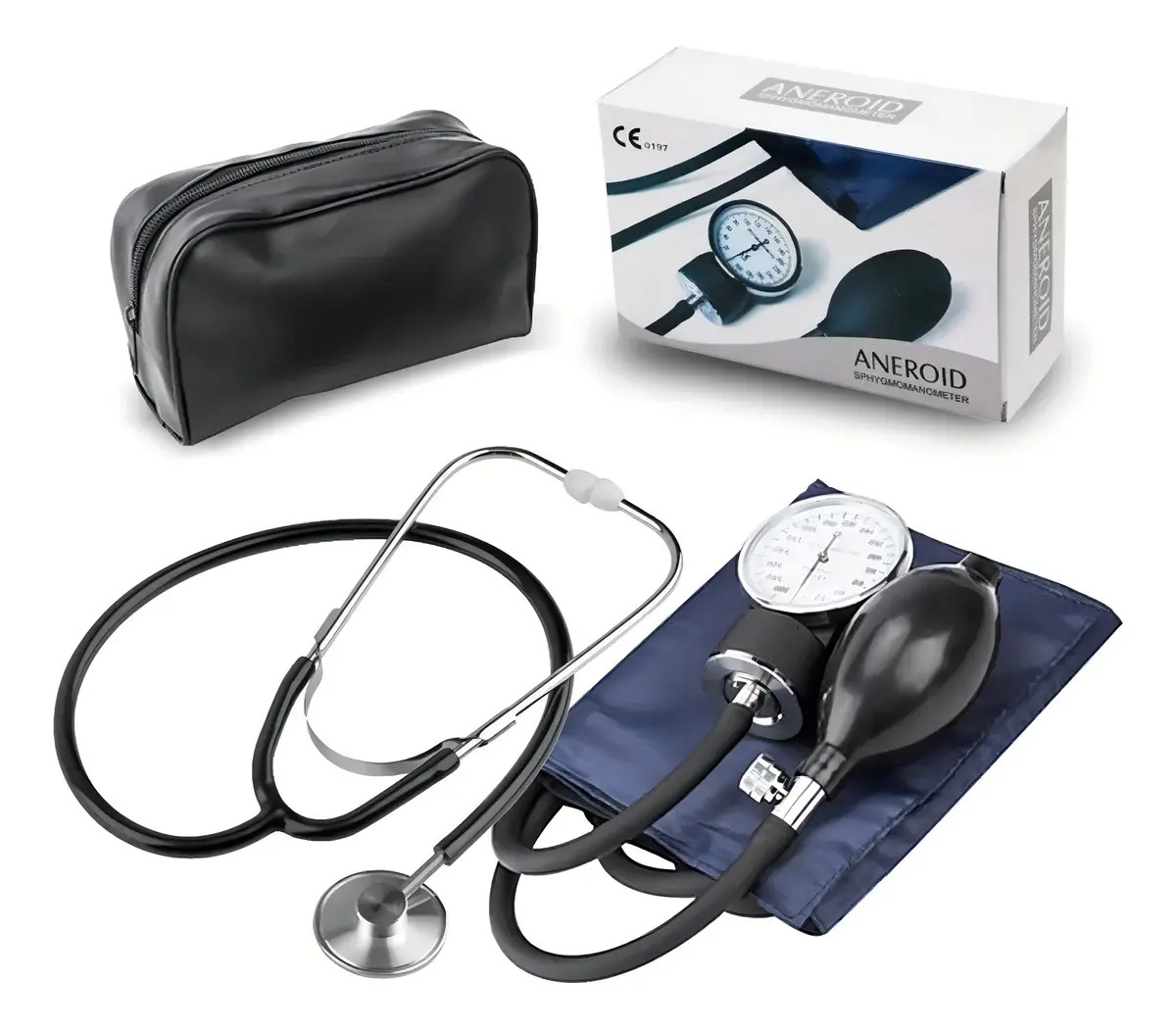 Tensiometro Manual Aneroide Llave Calibrar Estuche Color Azul Euromix BK2001-3001