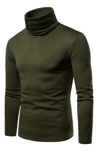 Blusa Casual De Manga Larga Con Cuello Alto Liso Tipo C Para