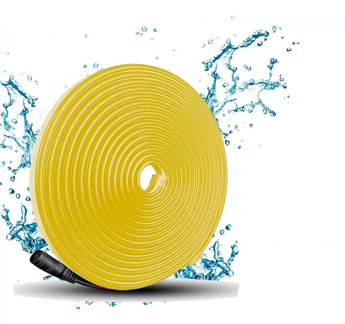 Tira Led Neon Flex Luz Color Amarillo Sumergible Manguera Led 5m Plasma Sin Eliminador