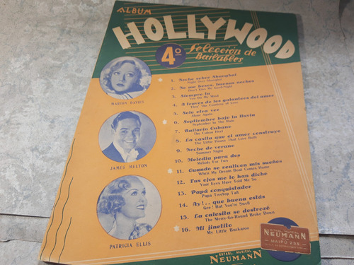 Partitura Album Hollywood Seleccion Bailables 1937