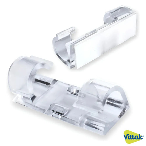 Vittak Kit 60 Clips Organizador De Mesa Fixador Adesivo De Cabo Fios Parede Silicone Cor Transparente