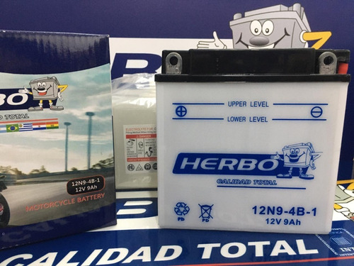 Bateria Herbo Motos 12n9-3b C/ Bidon Original