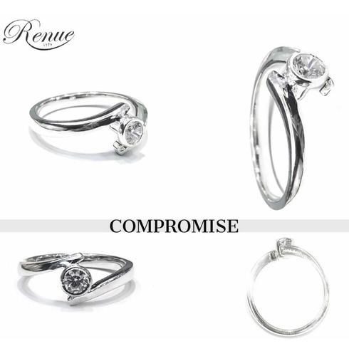 Anillo Compromiso Matrimonio Plata 950