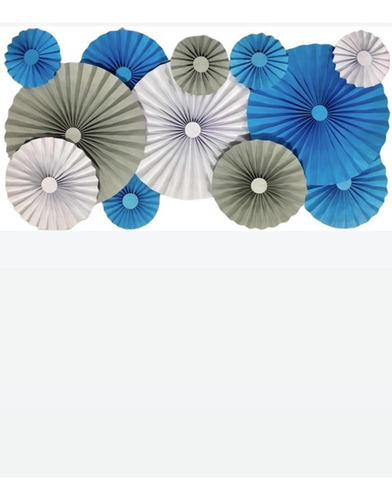 Abanicos Rosetas De Papel Cartulina X 12 Decoración Fiestas A