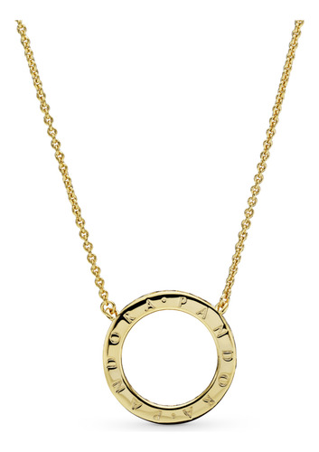 Collar Círculo De Brillo Recubrimiento En Oro De 14k Color Dorado