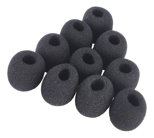 10pcs Negro Cubiertas De Espuma Antiviento Para Micrófono