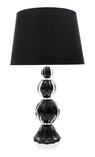 Abajur Em Cristal Murano Preto 53cm São Marcos 110v