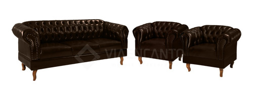 Conjunto Chesterfield Namoradeira E Poltronas Via Encanto