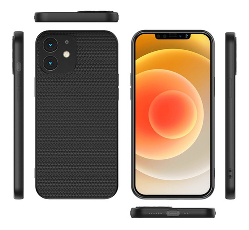 Imagem 2 de 5 de Capa Gel Antiderrapante Para Apple iPhone 12 Mini - Preta