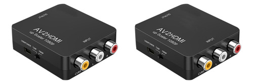 2 Conversores Rca A Av A 1080p Rca Cvbs De Vídeo Y Audio