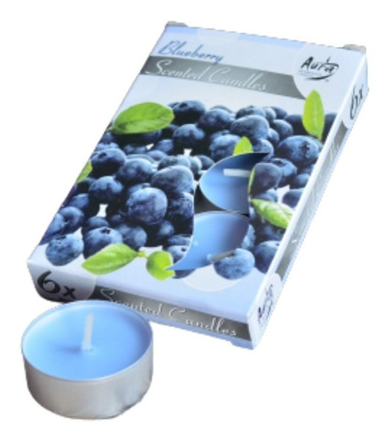Imagem 1 de 1 de Aura Bispol Velas Aromáticas Cera 6 Unidade Mirtilo Rechaud