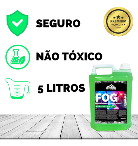Liquido Fluído Sem Glicerina Fumaça Menta Dj 5 Litros