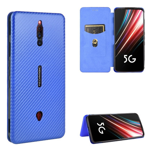 Para Zte Nubia Red Magic 5s Funda De Cuero Con Textura De Fi