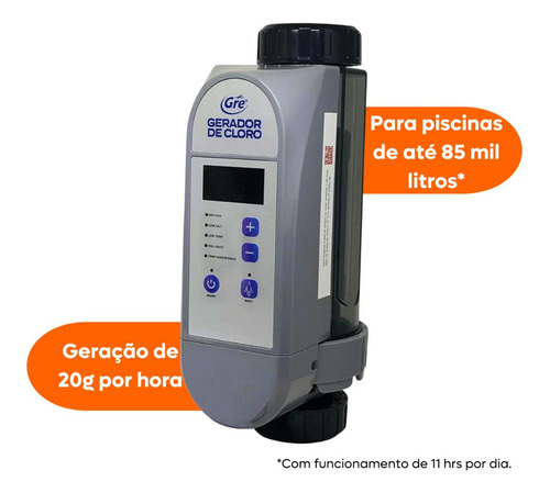 Gerador De Cloro Gre 20 - Até 85 Mil Lts - Fluidra