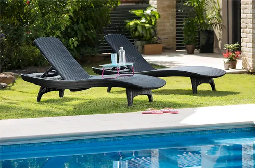 Juego De Reposeras Y Mesa Gris Pacific Sun Keter