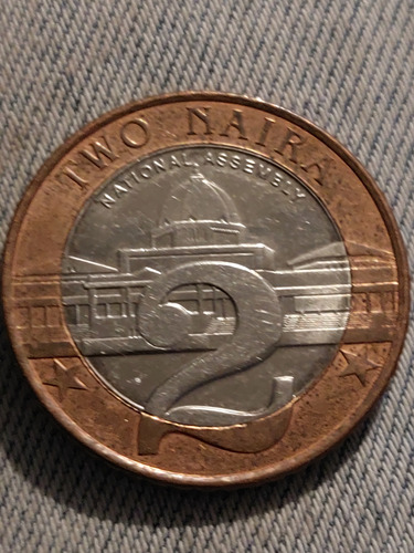 Nigeria 2 Naira Año 2006 Bimetalica Km#19