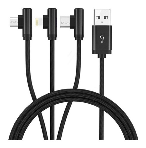 Cable Carga Celular O Tablet 3 En 1 Microusb Usbc Lightning