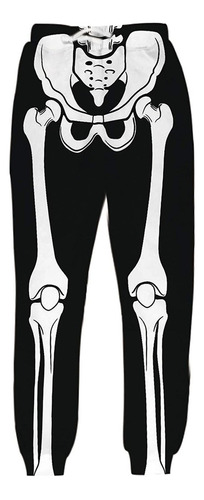 Pantalones De Chándal Con Estampado De Esqueleto De Hallowee