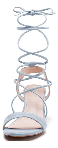 Sandalias De Tacón Con Cordones For Mujer, Sandalias De Blo