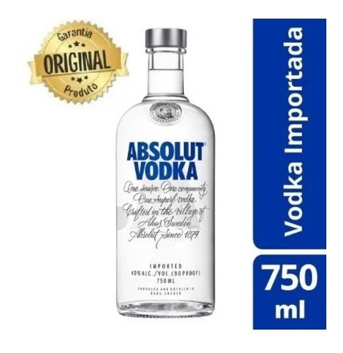 Absolut Vodka Original Sueca - 750ml - Com Nota Fiscal