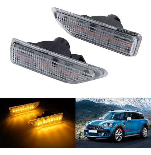 Angrong Conjunto Luz Intermitente Led Ambar Para Mini Cooper