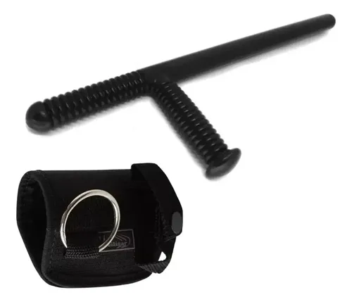 Cassetete 58cm + Porta Bastão Tonfa Vigilante Pm Segurança