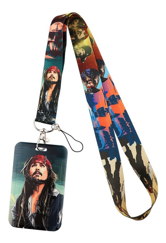 Lanyard Jack Sparrow Johnny Depp Piratas + Portacredencial