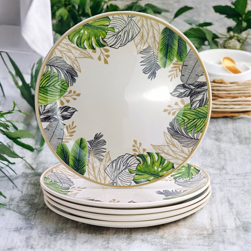 Plato Trinche Redondo Corona Mod. Natural De 26cm 6 Piezas