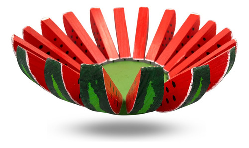 Fruteira Mesa Modelo Melância Decorativa Multiuso Cor vermelho e verde