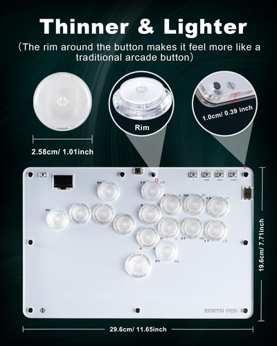 Oneed Haute42 Controlador Sin Palanca Arcade Stick R16: Sin