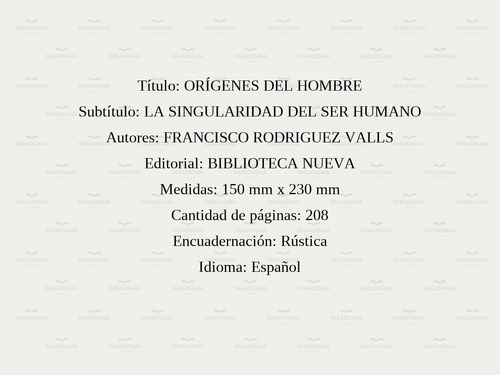 Orígenes Del Hombre - Francisco Rodriguez Valls