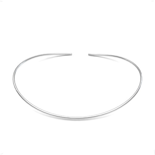 Imagen 2 de 10 de Collar Gargantilla De Plata .925 Ovalada Tubo Mujer Agálea