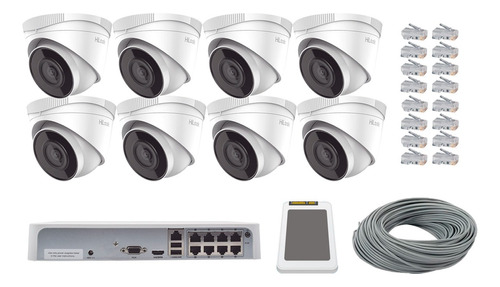 Kit 8 Cámaras Domo Ip 4mpx Nvr 8ch 2.8mm 30m Ir 1tb 