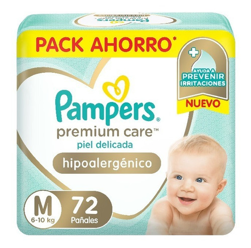 Pampers Premium Care Mx72 Hipoalergénicos Piel Delicada