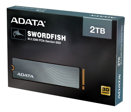 Imagen 1 de 5 de Disco Solido Ssd Adata Swordfish 2tb Nvme Pci-e Gen3x4 M.2