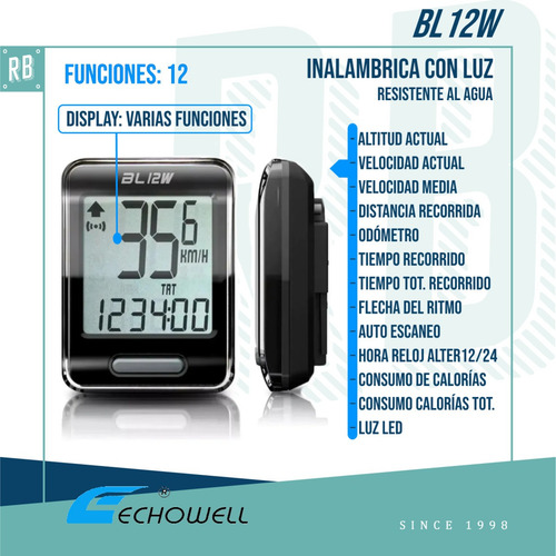 Imagen 2 de 10 de Computadora Bicicleta Echowell Bl12w Wireless