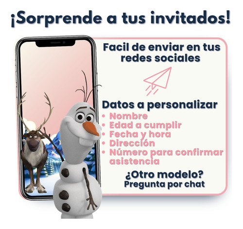 Invitación Digital Web Interactiva Animada Frozen