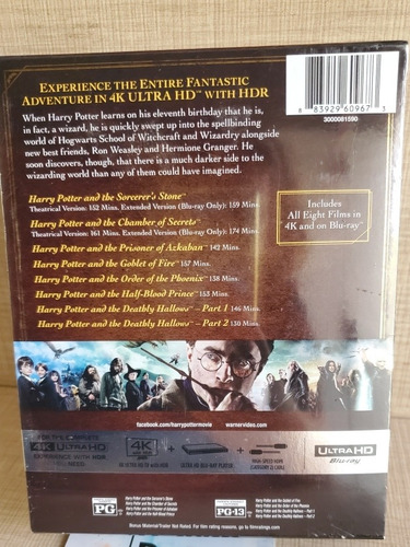 Harry Potter 8 Film Collection 4k Bluray Película Nuevo