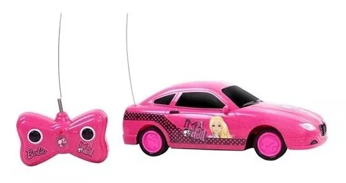 Carro Controle Remoto 3 Funções Barbie Rosa Original Candide