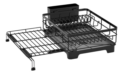 Plato Estante Negro Extensible Versátil Fregadero De Secado