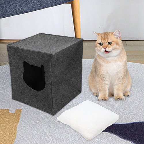 Cueva De Fieltro, Casa Para Gatos, Cama Cúbica, Escondite