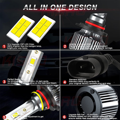 Kit De Camionetas Focos Led 9005 9006 Para Chevrolet C1500 9