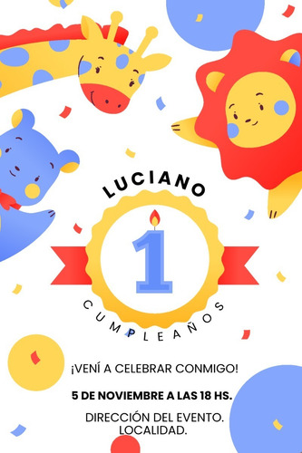 Invitación Digital Tarjeta 1 Año Whatsapp