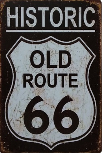 Cartel Ruta 66 Decorativo Chapa Vintage Litografiada 20 X 30