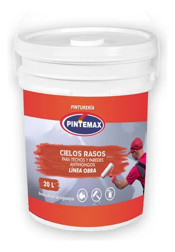 Pintemax Obra Latex 24L antihongos mate 1 unidad blanco