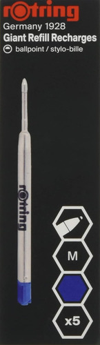 Repuesto Para Boligrafo Rotring, Color Azul, Pack De 5u