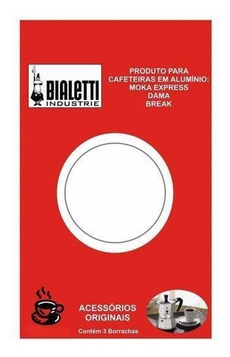 Imagem 1 de 3 de Kit 3 Borrachas Bialetti + Filtro Cafeteira 9 Xícaras