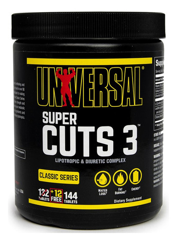 Super Cuts 3 - Universal - 144 Tabletas Lipotropic Diuretic