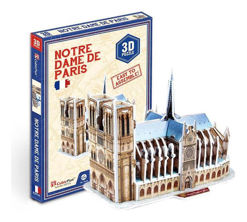 Francia Notre Dame Minaitura Armable Puzzle 3d 39 Piezas